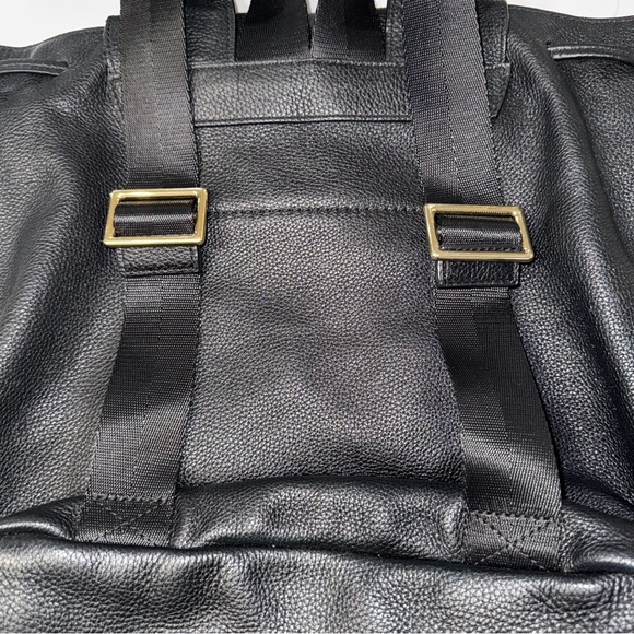 Elizabeth and James Black Leather Slouchy Drawstring Backpack main image 11